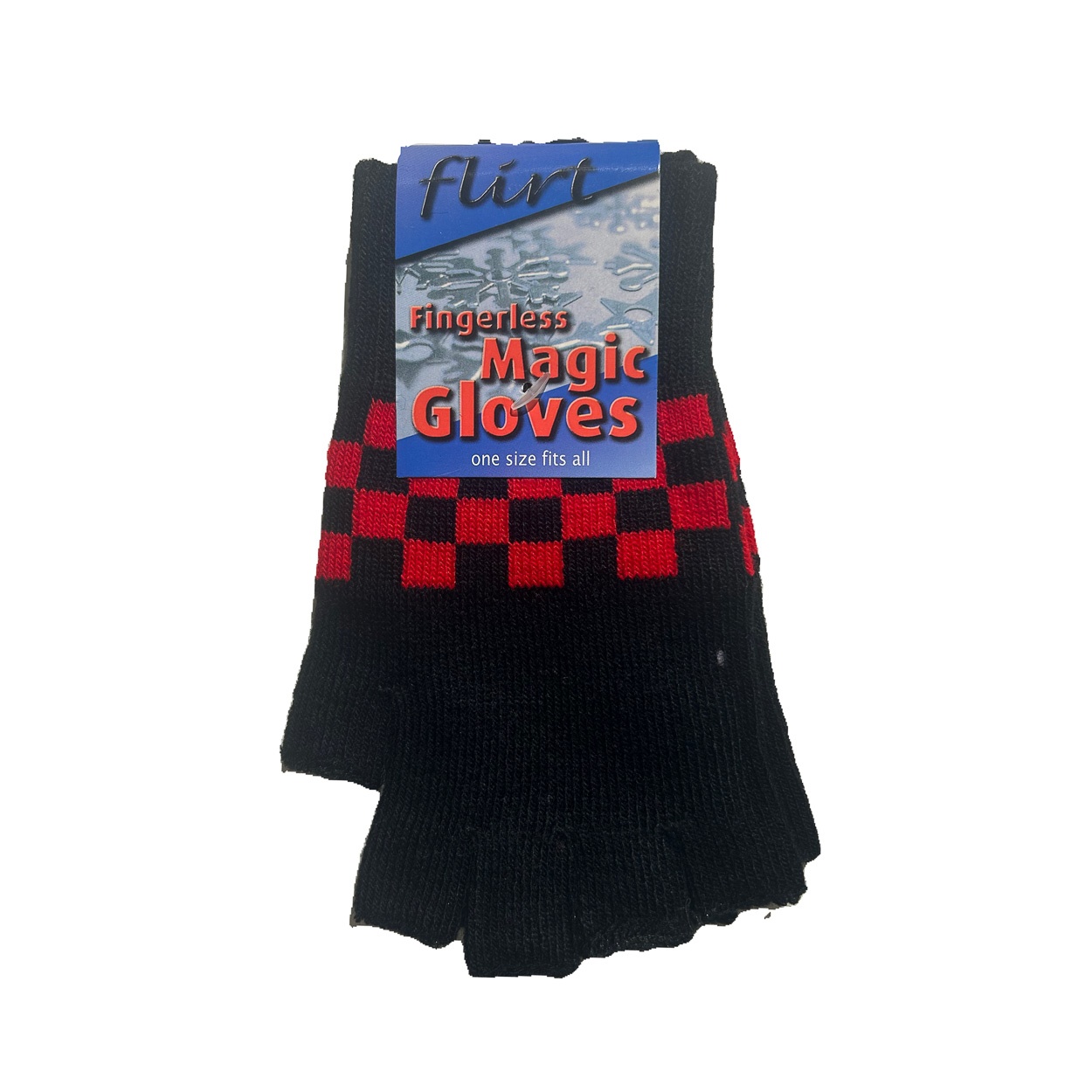 Flirt | Vingerloze handschoenen zwart rood geblokt
