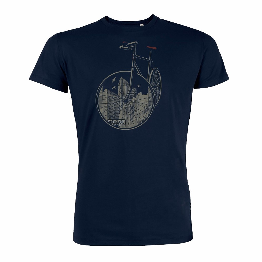 T-Shirt Bike City Navy bio katoen T-Shirt Bike City Navy bio katoen