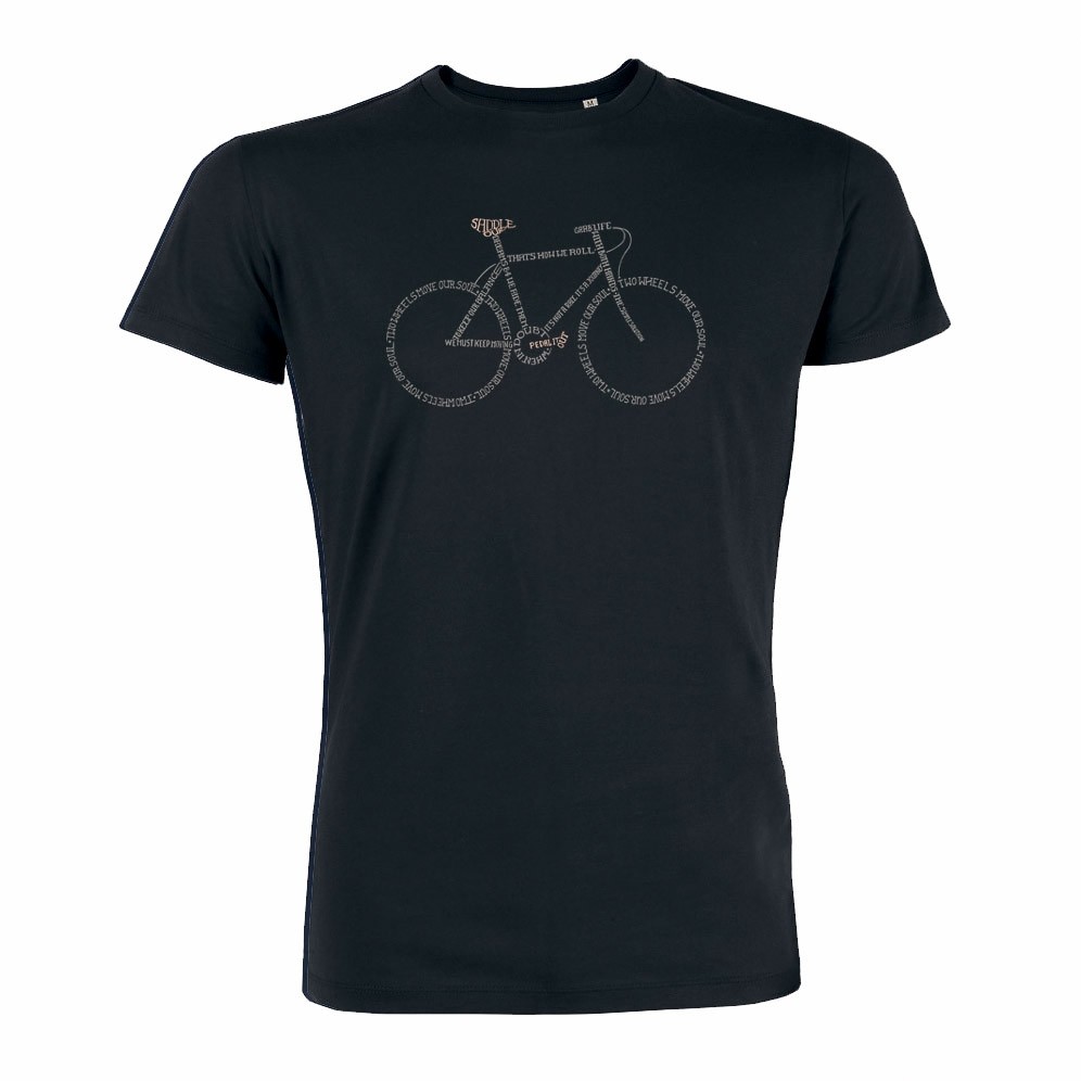 T-Shirt Bike Script Black bio katoen T-Shirt Bike Script Black bio katoen