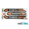 Stickerset Tomos S25 A3 oranje / zwart classic mat afwerking