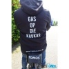 Tomos Hoodie wheelie met tekst - Gas op die Krukas! Tomos Hoodie wheelie met tekst - Gas op die Krukas!