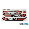 Stickerset Tomos S25 A3 rood / zwart classic Stickerset Tomos S25 A3 rood / zwart classic