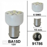 Lamp BAY15D 12V 6 SMD wit bollard