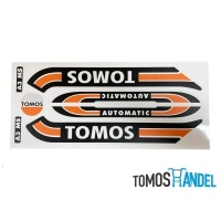 Stickerset Tomos S25 A3 oranje / zwart classic mat afwerking