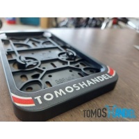 Sticker kentekenplaathouder Tomoshandel hoog model classic