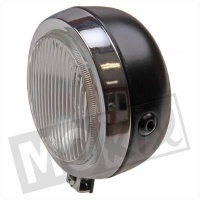 Koplamp rond metalen achterkant zwart