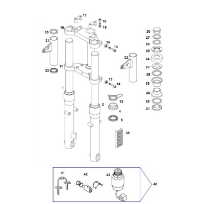 Tomos ring balhoofd 2mm voorvork OT/NT