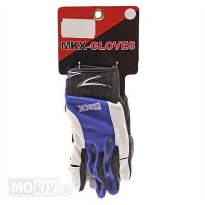 Handschoenen MKX cross brommer blauw / wit Foto van Handschoenen MKX cross brommer blauw / wit