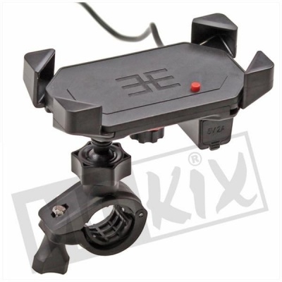 Telefoonhouder met USB lader Foto van Telefoonhouder met USB lader