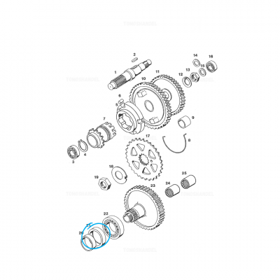 Keerring Voortandwiel Aandrijfas 35x47x7