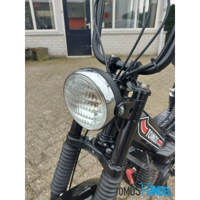 Koplamp rond zwart met plastic achterkant