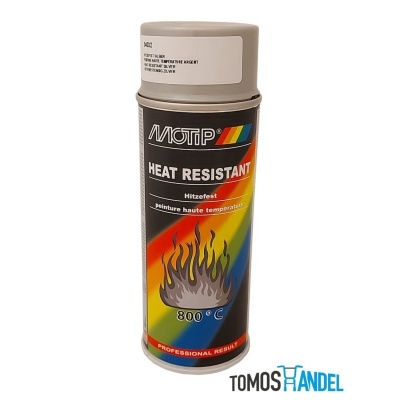 Foto van Motip spuitverf hittebestendig zilver 400mL