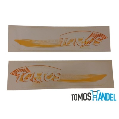 Stickerset tank Tomos A35 standaard geel / oranje Foto van Stickerset tank Tomos A35 standaard geel / oranje