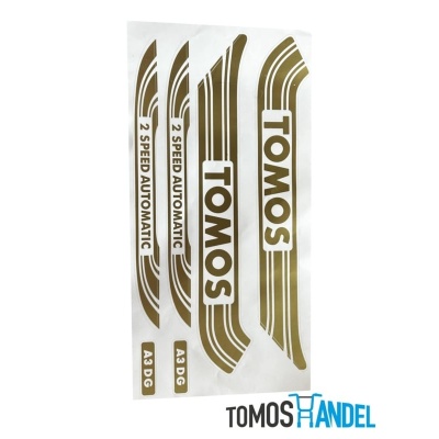 Stickerset Tomos S25 A3 goud classic Foto van Stickerset Tomos S25 A3 goud classic