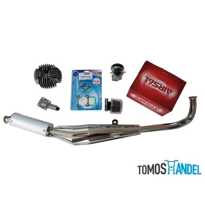 Airsal 50cc opvoerkit - Bullet chroom Foto van Airsal 50cc opvoerkit - Bullet chroom