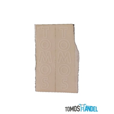 Sticker Tomos wit set (2 stuks) voorvork Foto van Sticker Tomos wit set (2 stuks) voorvork