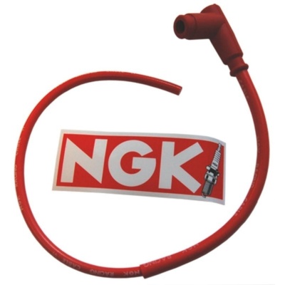 Bougiedop met kabel CR4 rood Foto van Bougiedop met kabel CR4 rood