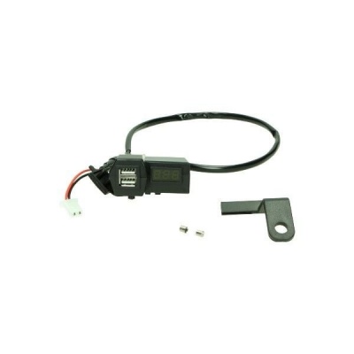 Telefoonlader met spanningsmeter USB 12V Foto van Telefoonlader met spanningsmeter USB 12V