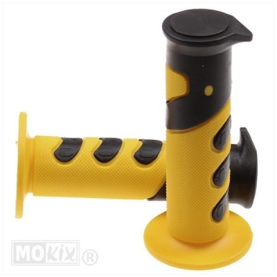 Handvaten MKX cross geel/ zwart Foto van Handvaten MKX cross geel/ zwart