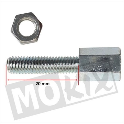 Kabelstelbout M5 carburateur gaskabel Foto van Kabelstelbout M5 carburateur gaskabel