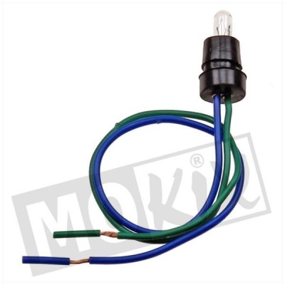 Fitting met lamp en bedrading 1.2W uni Foto van Fitting met lamp en bedrading 1.2W uni