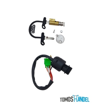 Contactslot met stuurslot Tomos Luxe, E-start, Revival, Pack'R, Funsport Foto van Contactslot met stuurslot Tomos Luxe, E-start, Revival, Pack'R, Funsport