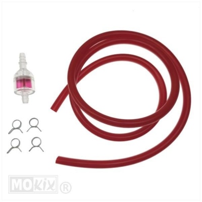 Benzineslang + filter rood Foto van Benzineslang + filter rood