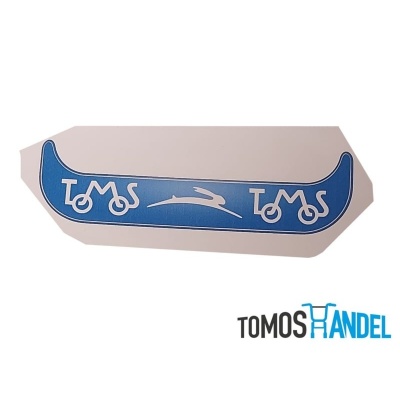 Sticker kentekenplaathouder Tomos blauw hoog Foto van Sticker kentekenplaathouder Tomos blauw hoog