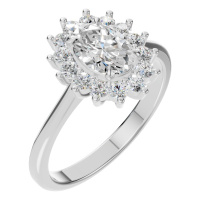 Afbeelding van Quince 14K White 7x5 mm Oval Halo-Style Ring Mounting