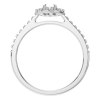 Afbeelding van Peony 14K White 6x4 mm Oval Pave-Style Ring Mounting