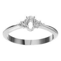 Afbeelding van Orchid 14K White 5x3 mm Oval Seven Stone-Style Ring Mounting