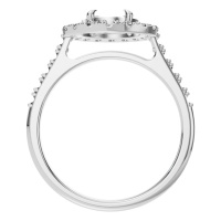Afbeelding van Peony 14K White 9x7 mm Oval Pave-Style Ring Mounting