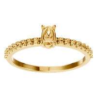 Afbeelding van Rose 18K Yellow 5x3 mm Oval Pave-Style Ring Mounting