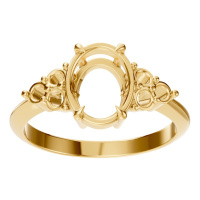 Afbeelding van Orchid 14K Yellow 9x7 mm Oval Seven Stone-Style Ring Mounting