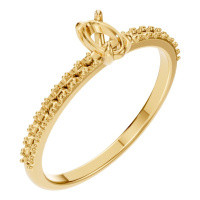 Afbeelding van Rose 18K Yellow 5x3 mm Oval Pave-Style Ring Mounting