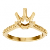 Afbeelding van 18K Yellow Round 6.80 mm Pavé Ring Mounting