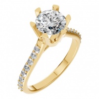 Afbeelding van 18K Yellow Round 6.80 mm Pavé Ring Mounting