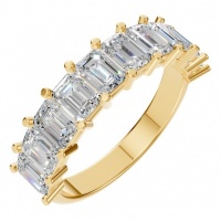 Afbeelding van Saffron 14K Yellow 4.3x3.1 mm Emerald Eternity-Style Ring Mounting