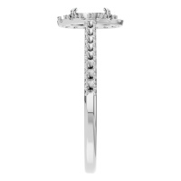 Afbeelding van Peony 14K White 6x4 mm Oval Pave-Style Ring Mounting