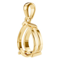 Afbeelding van Ume 14K Yellow 9x7 mm Pear Solitaire-Style Pendant Mounting