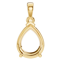 Afbeelding van Ume 14K Yellow 9x7 mm Pear Solitaire-Style Pendant Mounting