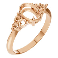 Afbeelding van Orchid 14K Rose 8x6 mm Oval Seven Stone-Style Ring Mounting