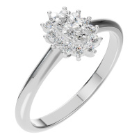 Afbeelding van Quince 14K White 5x3 mm Oval Halo-Style Ring Mounting