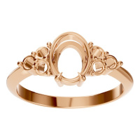 Afbeelding van Orchid 14K Rose 8x6 mm Oval Seven Stone-Style Ring Mounting