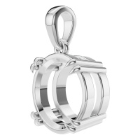 Afbeelding van Ume 18K White 9.20 mm Round Solitaire-Style Pendant Mounting