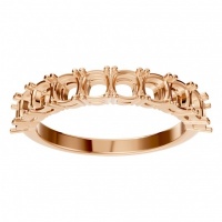 Afbeelding van Saffron 14K Rose 3.30 mm Cushion Eternity-Style Ring Mounting