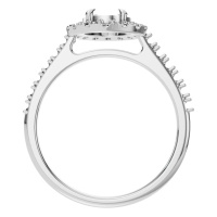 Afbeelding van Peony 14K White 8x6 mm Oval Pave-Style Ring Mounting