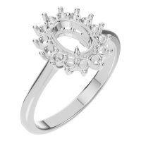 Afbeelding van Quince 14K White 7x5 mm Oval Halo-Style Ring Mounting