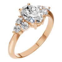 Afbeelding van Orchid 14K Rose 8x6 mm Oval Seven Stone-Style Ring Mounting