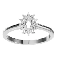 Afbeelding van Quince 14K White 5x3 mm Oval Halo-Style Ring Mounting